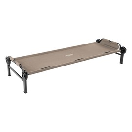 Disc-O-Bed Large Outdoor Modular 1 Person Single Camping Cot Portable Bed with 2 Height Options for Adults, Sleep Solution for Tents, Tan