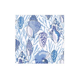 Caspari Shell Toile Paper Cocktail Napkins in Blue - 20 Per Box - 2 Packages