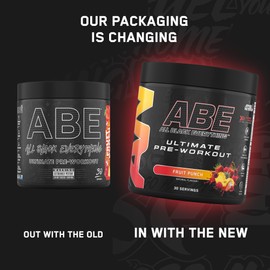 Applied Nutrition ABE Pre Workout - All Black Everything Pre Workout Powder, Energy & Physical Performance with Citrulline, Creatine, Beta Alanine (375g - 30 Servings) (Fruit Punch)