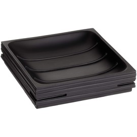 Zeller 18315 Soap Dish 11.7 x 2.4 cm Ridged Design Black