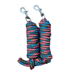 Horse Lead Rope for headcollars Amazing colour Combination 2 meter PACK OF 2 (Peach/Blue/Green)