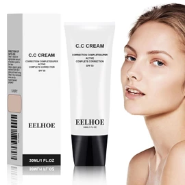 CC-Creme für Farbkorrektur Voll Deckende Foundation mit LSF 50 Langanhaltender Feuchtigkeitsspendender Concealer,Für bis zu 24h Feuchtigkeit,Natürliche 30g