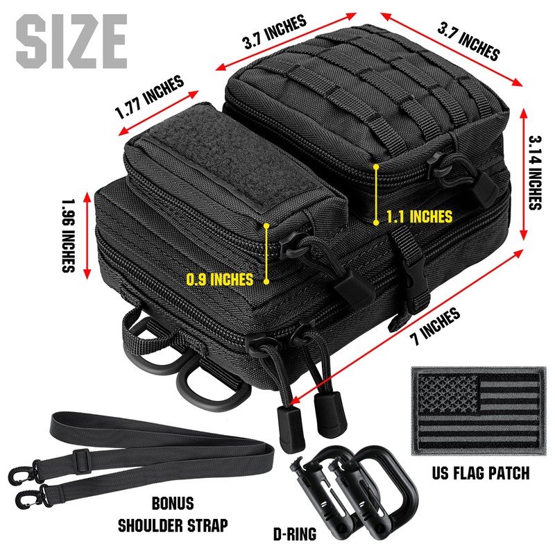 bvya Tactical Molle EDC - Bolsa compacta para herramientas, mini