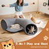 Pawaboo 2-in-1 Cat Tunnel Bed for Indoor Cats, 8-Shaped Large