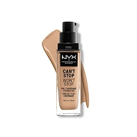 NYX PROFESSIONAL MAKEUP NYX Professional Makeup Can't Stop Won't Stop Full Coverage Foundation, Long Lasting, Waterproof, Vegan Formula, Matte Finish, Shade: Soft beige