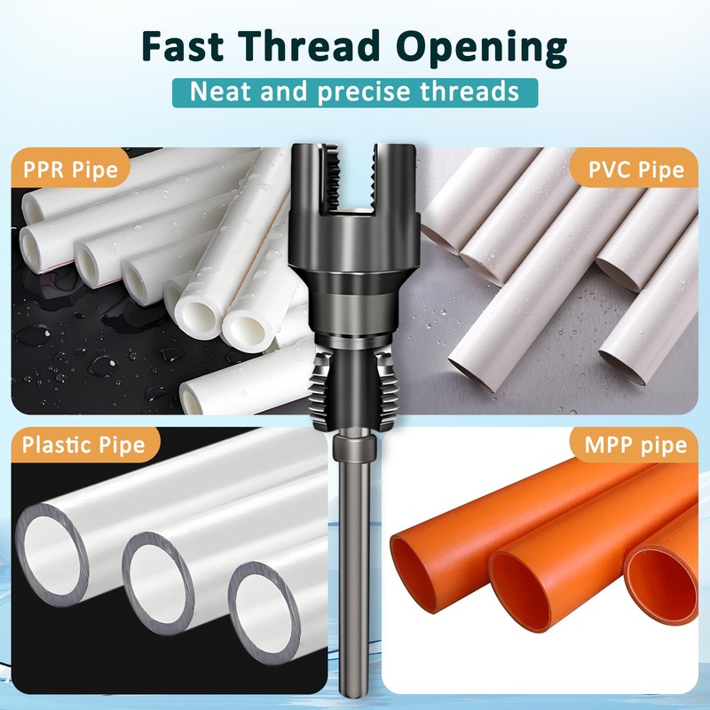 2Pcs Integrated Internal & External Pipe Threading Tool - 1/2"