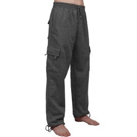 NE PEOPLE Men’s Cargo Pants – Lightweight Comfy Jogger Sweatpants Fleece Elastic Waistband Workout Casual Active Sports NEMP17 Charcoal 4XL
