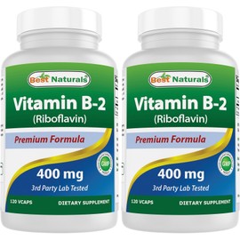 Best Naturals 2 Pack Best Naturals Vitamin B2 400 mg 120 Veg Capsules