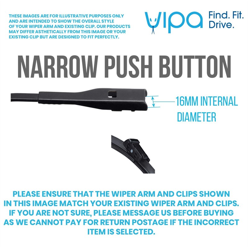 Vipa Wiper Blade Set fits: VW SHARAN MPV May 2010