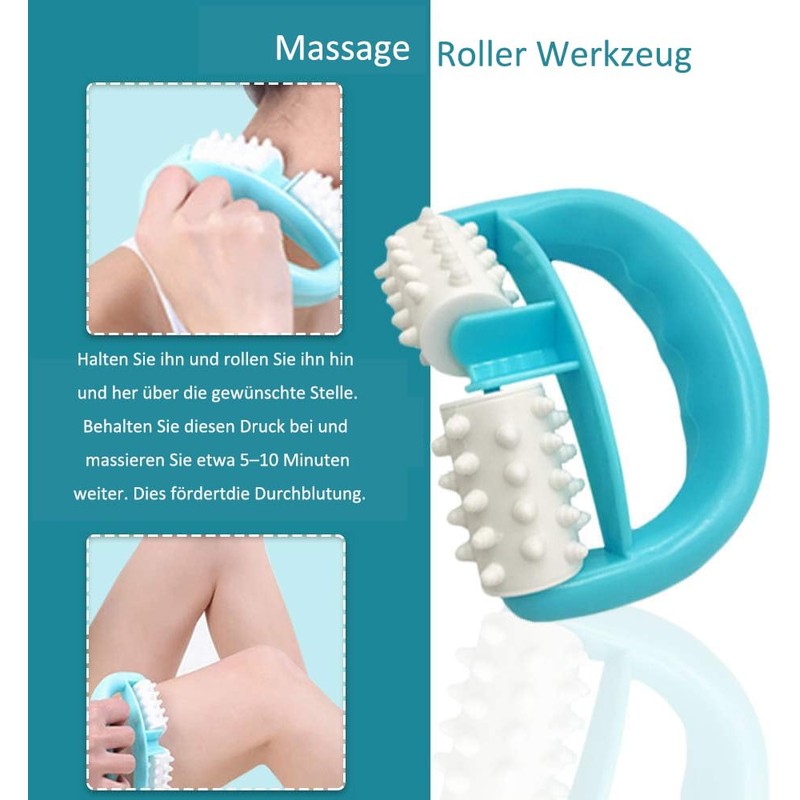 Cellulite Massager with Handle - Manual Anti-Cellulite Massage Roller for