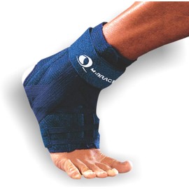 M-Brace AIR V-17L Ankle Stabilizer Brace, Figure 8" Technique, Controls Inversion and Eversion Movements of The Ankle, Tendonitis- Luxations, Rehab Phase Support, Open Back Brace, Band, Blue