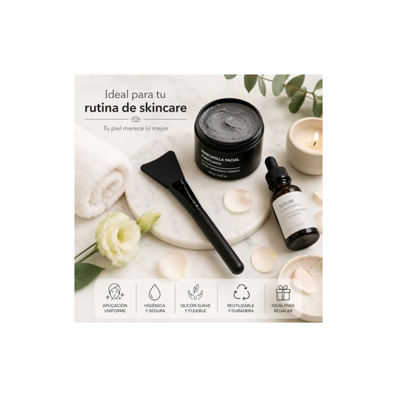 4 Brochas de Silicón para Mascarillas Faciales (TIPO ESPATULA) -