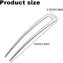 Yeanifeana 2 Piezas Horquillas para el Cabello Forma U Pinza para el Cabello Francesa 2 Puntas Horquillas Moño Mujeres Niñas Accesorios Horquilla Ayuda el Cabello (Plateado)