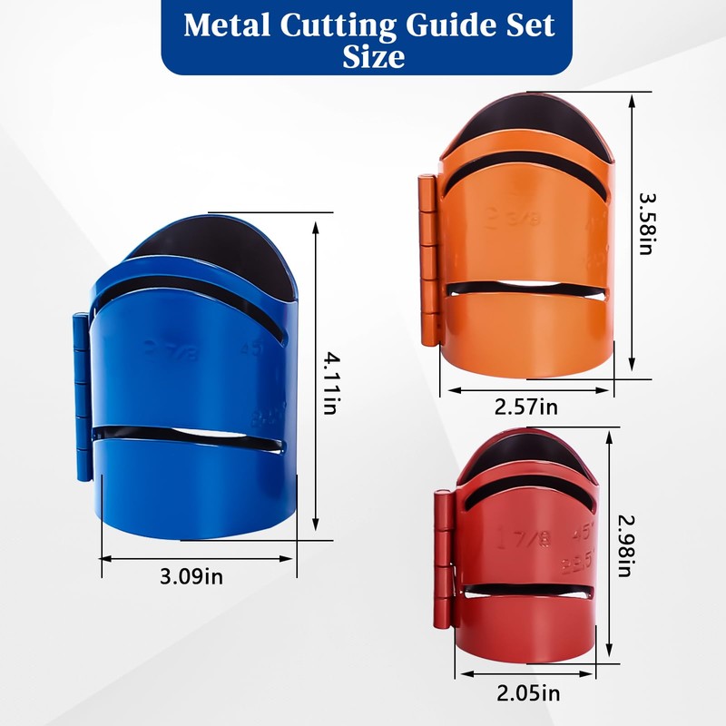 3 Piece Metal Cutting Guide Kit,Pipe Saddle Template Sizes Include: