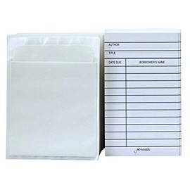 Jot & Mark Library Book Card and Pocket Holder Kit | For Organizing Lending Catalogs, Libraries, and Checkouts, Set of 100 each