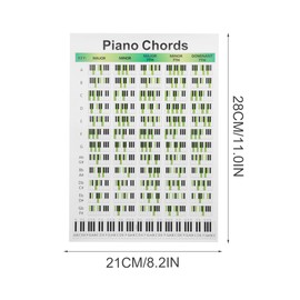 HEMOTON Piano Sheet Music Piano Chord Grid Poster Piano Learning Guide Piano Training Table for Beginners