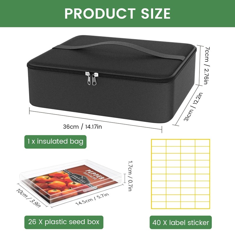 38 Slots Seed Storage Organizer Box with Insulated Bag That
