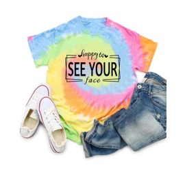 Teacher Shirts for Women Happy Back to School Shirt Tops It's A Good Day to Teach Outfits Colorful tie dye Tee Gifts