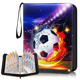 Trading Card Album, 50 Pages 400 Football Cards Folder Collector's Book Football Cards Collector Album Cards Collecting Folder Trading Cards Compatible with All Types of Cards (D)