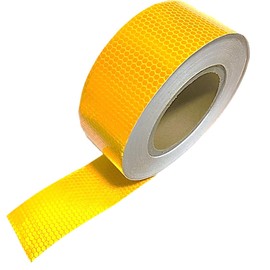 ST TS Reflective Sticker 25m Length × 5cm Width Reflective Sticker Concrete Fluorescent Reflective Sticker Reflective Tape Reflective Warning Tape Fluorescent Tape (03 Yellow)
