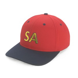South Australia Supporters Cap, Richardson Pro 212 Baseball Cap, Bold 'SA' Text, Lightweight Cotton-Poly Twill, Adjustable Snapback, Pre-Curved Underbill, Sports & Casual Wear, Red-Black Colour
