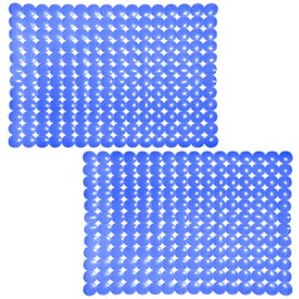 Coopay 2 Pack Kitchen Sink Mat Plastic Sink Protect Mat PVC Eco-friendly Kitchen Adjustable Stainless steel/Porcelain Dish Drying Pad Sink Protector for Bottom of Kitchen Sink, 15 x 11 Inches (Blue)