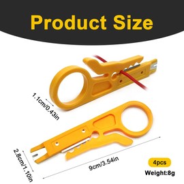 DOKRIN Wire Stripper, 4 Piece Wire Stripper for Safely Stripping Network Cables, Telephone Cables, Power Cables and Other Cables Without Damaging Internal Wiring