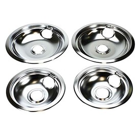 Range Burner Pan Bowl Set for Frigidaire 2 of 316048414 2 of 316048413 Chrome