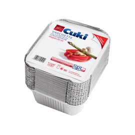 Cuki Aluminium Container with Lid - Double Strength - 1 Serving - Rectangular [R31L] - Convenience Format - 1 Pack of 25