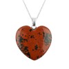 YASHEE Natural Mahogany Obsidian Heart Shape Crystals Pendant Necklace, Chakra