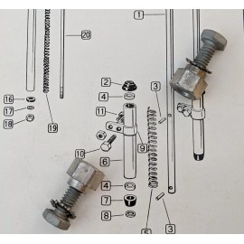 for Schwinn SCHWINN KRATE STING-RAY BICYCLE SEAT STRUT MOUNTING HARDWARE-BOLTS & SHOULDER
