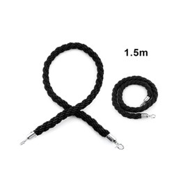 Vixzoid Barrier Cord Black 1.5 m Barrier Tape Handrail Rope Barrier Rope with Hook for People Guidance System
