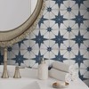 The Tiles Plaza Encaustic Peel and Stick Backsplash, Blue Star
