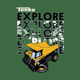 CafePress Tonka Dump Truck Explore Tumbled Stone - Set of 4 Coasters Set of 4 w/holder