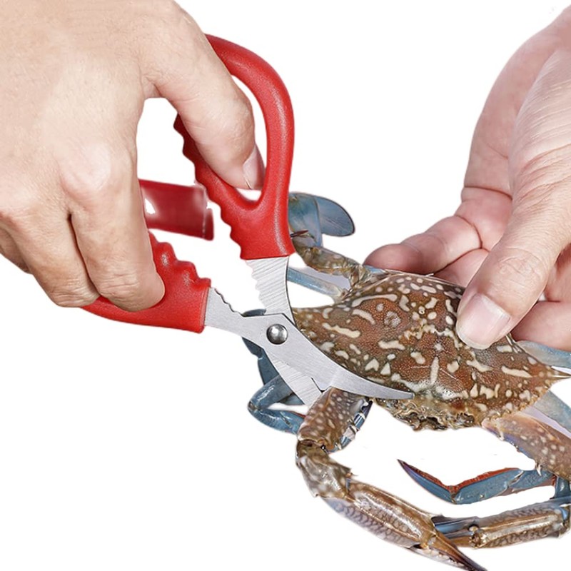 4 Pcs Seafood Scissors for Kitchen Multifunctional Seafood Fish Crab