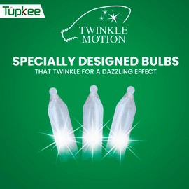 Christmas LED Random Twinkle Lights - 100 LED Cool White Bulbs - 16 of 100 Lights Twinkle - Indoor Outdoor – 24.75 Feet Light String, Christmas Tree Holiday Decor Sparkling Twinkling Christmas Lights