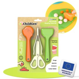 ChildGen Knetwerkzeug 5 -teilig, Knete Zubehör, Werkzeug Kinder, Knetwerkzeug, Knetset