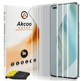 Akcoo For Honor Magic5 Pro Tempered Glass [Invisible All-Round Protection] 9H Magic 5 Pro Protective Glass Scratch-Resistant – Pack of 3