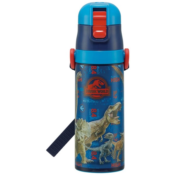 Skater SDC4-A Sports Bottle, Children's Stainless Steel Water Bottle, 16.5 fl oz (470 ml), Jurassic World, Boys