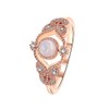 LTCXCXCD 14k Gold-Plated Opal Ring White Fire Opal, and Cubic