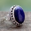 NOVICA Artisan Handcrafted Lapis Lazuli Cocktail Ring Sterling Silver Blue