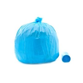 PowerFULL Butt Buster Blue 24" x 32" Extra Heavy Duty Can Liners On Rolls, 15 Gallon - Blue, 25 Liners per Roll, Case of 10 (250 Count)