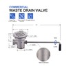 iVIGA Commercial Sink Drain: 3-1/2" Sink Opening Waste Drain Valve