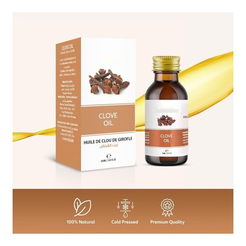 100% Natural Pure Clove Oil, Cold Pressed Suitable for Aromatherapy,