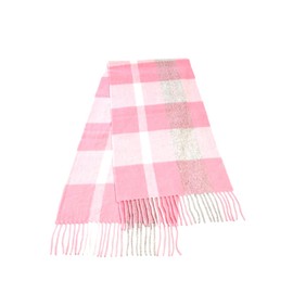 Warwick & Vance Womens/Mens Woollen Scarf, 100% Wool, Super Soft Touch, 30cm x 180cm, Blush Plaid