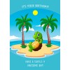 Punny Animals Turtle Birthday Funny Greeting Card (Turtle-y Awesome Day)