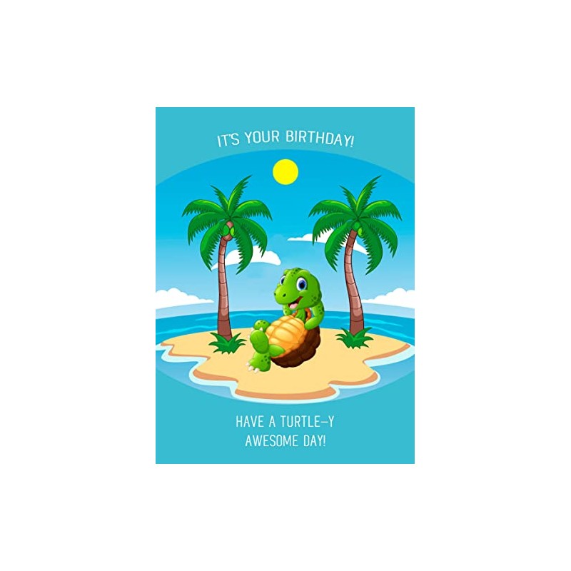 Punny Animals Turtle Birthday Funny Greeting Card (Turtle-y Awesome Day)