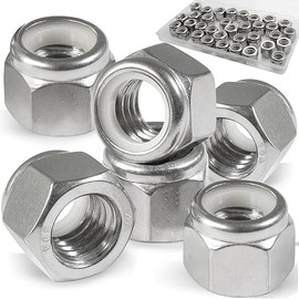 Hmevsafinect 9 Pack 7/16"-14 Inch Lock Nuts,304 (A2-70) Stainless Steel Nylon Insert Locknuts,Standard Inch Thread Nylock Nuts (7/16''-14, 9 Pack)