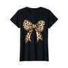 leopard print croquette bow stylish T-Shirt