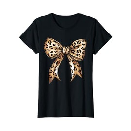 leopard print croquette bow stylish T-Shirt